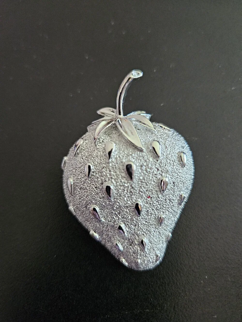 Silver Strawberry Brooch Pin - Women Accessories